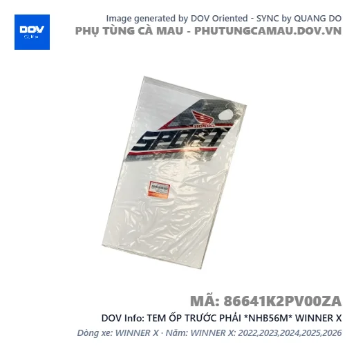 TEM ỐP TRƯỚC PHẢI *NHB56M* WINNER X — 86641K2PV00ZA