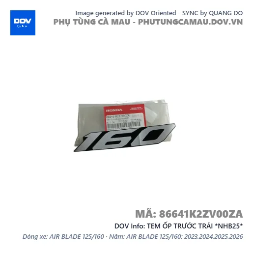 TEM ỐP TRƯỚC TRÁI *NHB25*  — 86641K2ZV00ZA