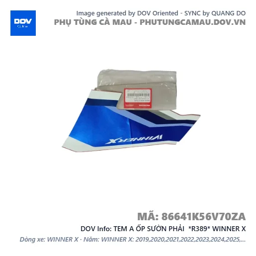 TEM A ỐP SƯỜN PHẢI  *R389* WINNER X — 86641K56V70ZA