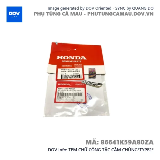 TEM CHỮ CÔNG TẮC CẦM CHỪNG*TYPE2*  — 86641K59A80ZA