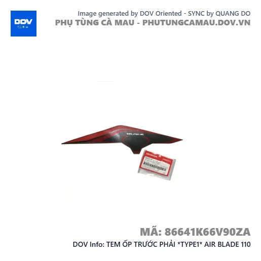 TEM ỐP TRƯỚC PHẢI *TYPE1* AIR BLADE 110 — 86641K66V90ZA