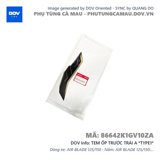 TEM ỐP TRƯỚC TRÁI A *TYPE1*  — 86642K1GV10ZA