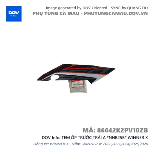 TEM ỐP TRƯỚC TRÁI A *NHB25B* WINNER X — 86642K2PV10ZB
