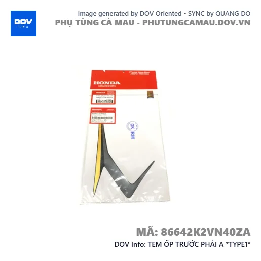 TEM ỐP TRƯỚC PHẢI A *TYPE1*  — 86642K2VN40ZA