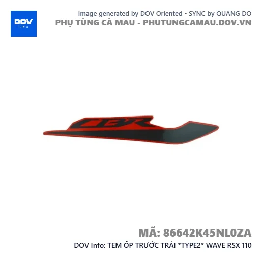 TEM ỐP TRƯỚC TRÁI *TYPE2* WAVE RSX 110 — 86642K45NL0ZA
