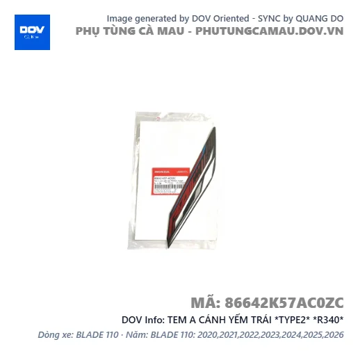 TEM A CÁNH YẾM TRÁI *TYPE2* *R340* — 86642K57AC0ZC