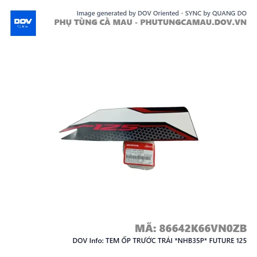 TEM ỐP TRƯỚC TRÁI *NHB35P* FUTURE 125 — 86642K66VN0ZB