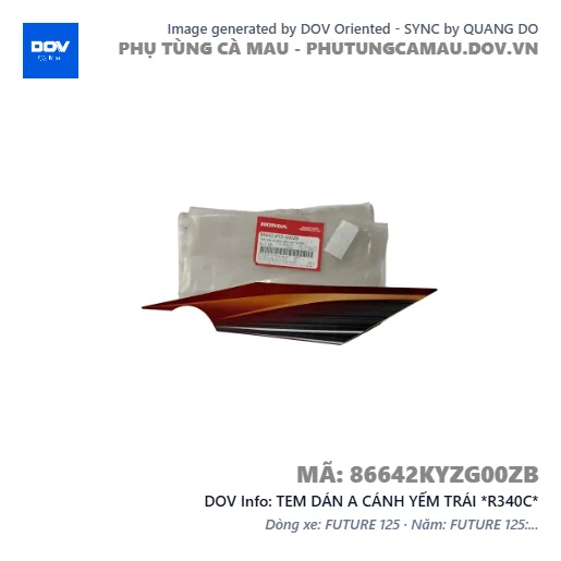 TEM DÁN A CÁNH YẾM TRÁI *R340C*  — 86642KYZG00ZB