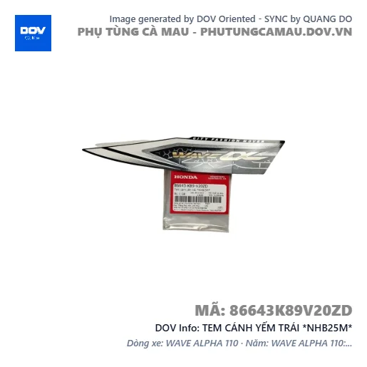 TEM CÁNH YẾM TRÁI *NHB25M*  — 86643K89V20ZD