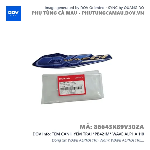 TEM CÁNH YẾM TRÁI *PB421M* WAVE ALPHA 110 — 86643K89V30ZA