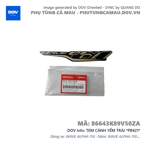 TEM CÁNH YẾM TRÁI *PB421*  — 86643K89V50ZA