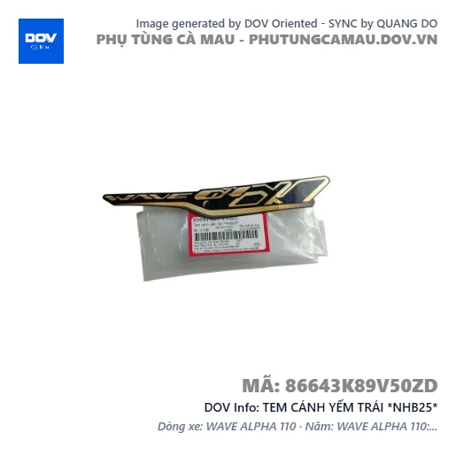 TEM CÁNH YẾM TRÁI *NHB25*  — 86643K89V50ZD