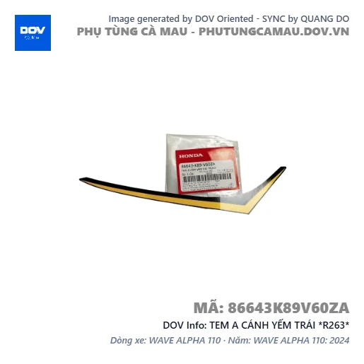 TEM A CÁNH YẾM TRÁI *R263*  — 86643K89V60ZA