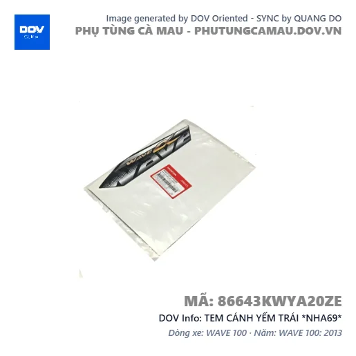 TEM CÁNH YẾM TRÁI *NHA69* — 86643KWYA20ZE
