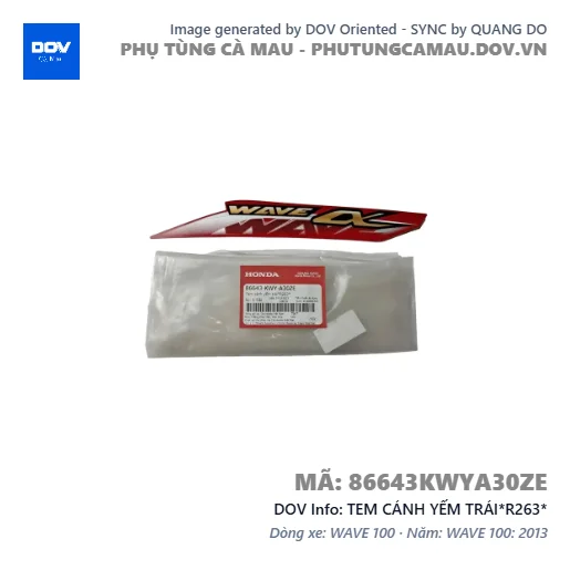 TEM CÁNH YẾM TRÁI*R263* — 86643KWYA30ZE
