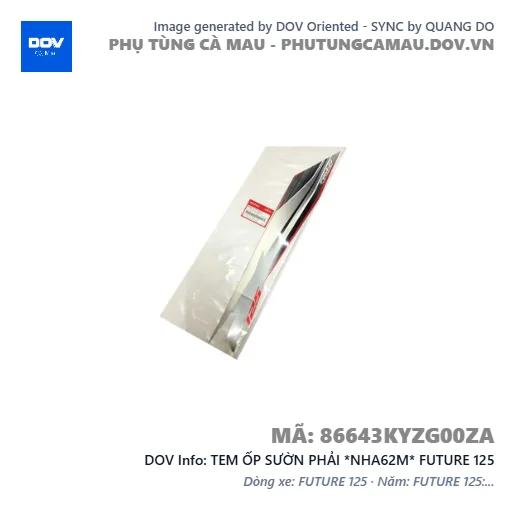 TEM ỐP SƯỜN PHẢI *NHA62M* FUTURE 125 — 86643KYZG00ZA