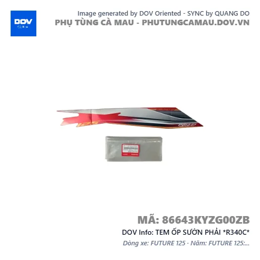 TEM ỐP SƯỜN PHẢI *R340C*  — 86643KYZG00ZB