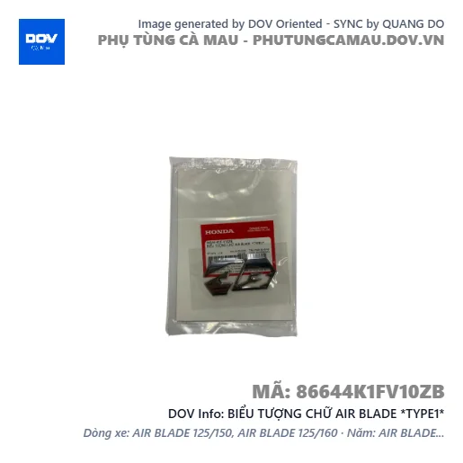 BIỂU TƯỢNG CHỮ AIR BLADE *TYPE1*  — 86644K1FV10ZB