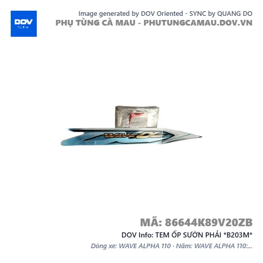 TEM ỐP SƯỜN PHẢI *B203M*  — 86644K89V20ZB