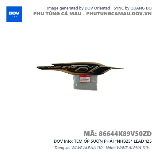 TEM ỐP SƯỜN PHẢI *NHB25* LEAD 125 — 86644K89V50ZD