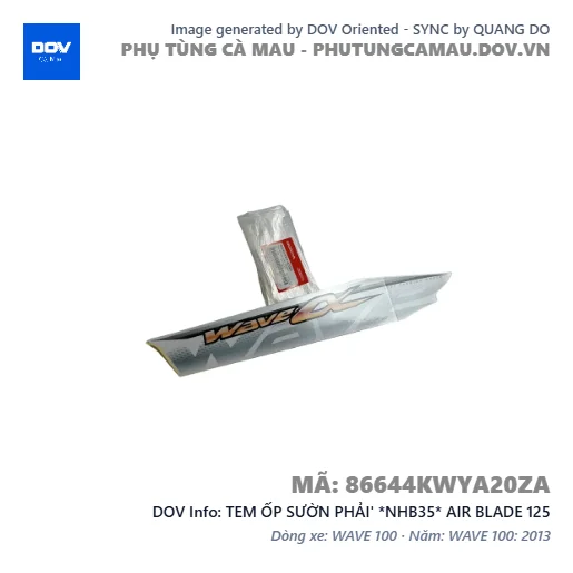 TEM ỐP SƯỜN PHẢI' *NHB35* AIR BLADE 125 — 86644KWYA20ZA