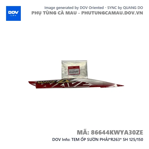 TEM ỐP SƯỜN PHẢI*R263* SH 125/150 — 86644KWYA30ZE