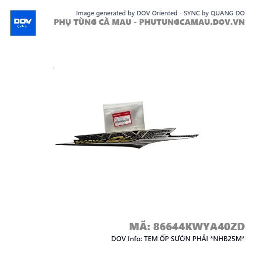 TEM ỐP SƯỜN PHẢI *NHB25M*  — 86644KWYA40ZD