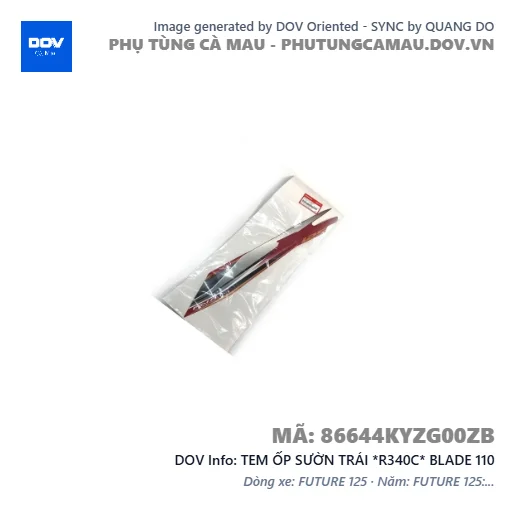 TEM ỐP SƯỜN TRÁI *R340C* BLADE 110 — 86644KYZG00ZB