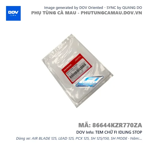 TEM CHỮ FI IDLING STOP  — 86644KZR770ZA