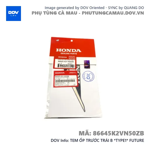 TEM ỐP TRƯỚC TRÁI B *TYPE1* FUTURE — 86645K2VN50ZB