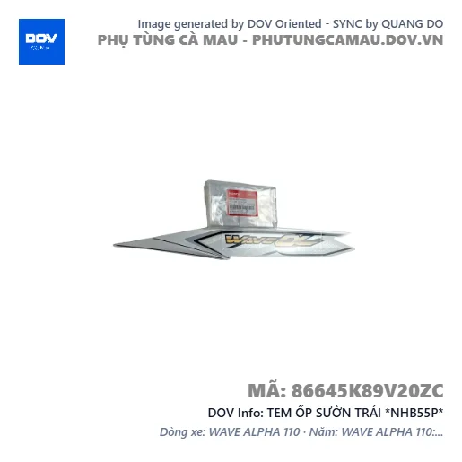 TEM ỐP SƯỜN TRÁI *NHB55P*  — 86645K89V20ZC