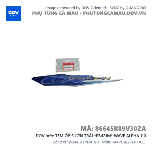 TEM ỐP SƯỜN TRÁI *PB421M* WAVE ALPHA 110 — 86645K89V30ZA