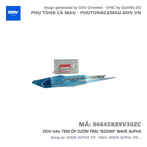 TEM ỐP SƯỜN TRÁI *B203M* WAVE ALPHA — 86645K89V30ZC