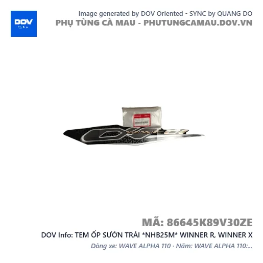 TEM ỐP SƯỜN TRÁI *NHB25M* WINNER R, WINNER X — 86645K89V30ZE