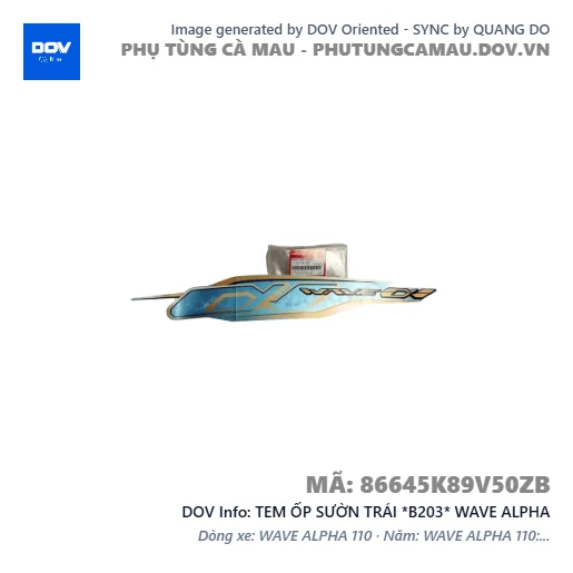 TEM ỐP SƯỜN TRÁI *B203* WAVE ALPHA — 86645K89V50ZB