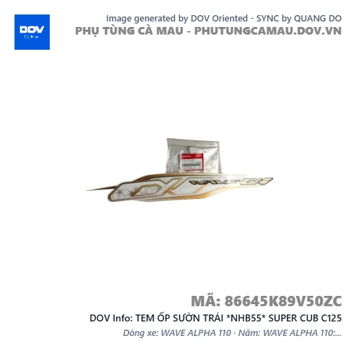 TEM ỐP SƯỜN TRÁI *NHB55* SUPER CUB C125 — 86645K89V50ZC