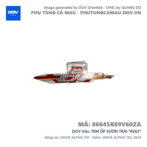 TEM ỐP SƯỜN TRÁI *R263*  — 86645K89V60ZA