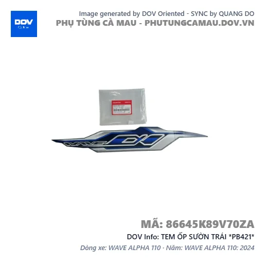 TEM ỐP SƯỜN TRÁI *PB421*  — 86645K89V70ZA