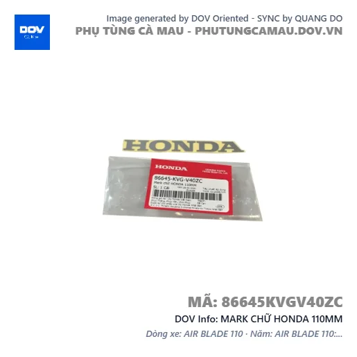 MARK CHỮ HONDA 110MM  — 86645KVGV40ZC