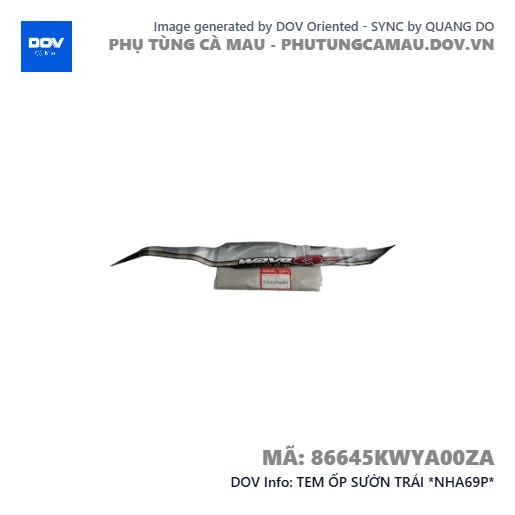 TEM ỐP SƯỜN TRÁI *NHA69P* — 86645KWYA00ZA