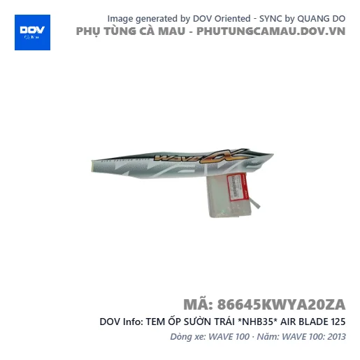 TEM ỐP SƯỜN TRÁI *NHB35* AIR BLADE 125 — 86645KWYA20ZA