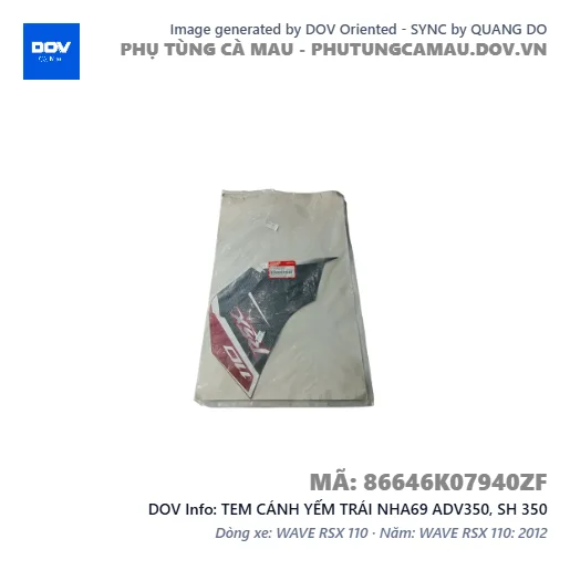 TEM CÁNH YẾM TRÁI NHA69 ADV350, SH 350 — 86646K07940ZF
