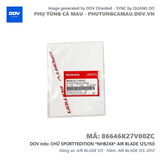 CHỮ SPORTYEDITION *NHB24X* AIR BLADE 125/150 — 86646K27V00ZC