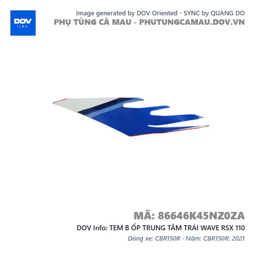 TEM B ỐP TRUNG TÂM TRÁI WAVE RSX 110 — 86646K45NZ0ZA