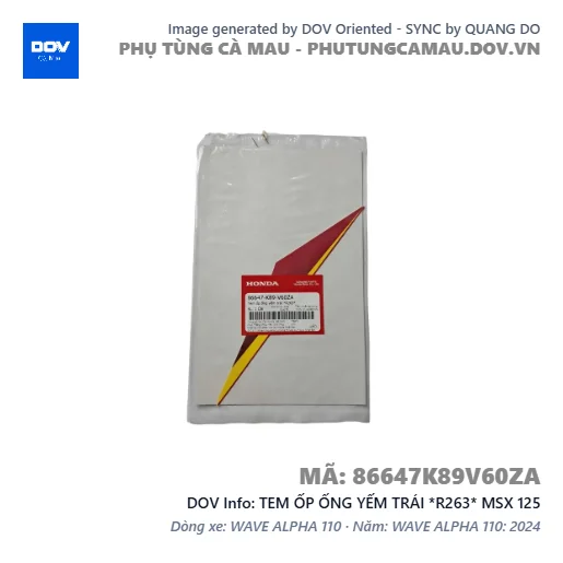 TEM ỐP ỐNG YẾM TRÁI *R263* MSX 125 — 86647K89V60ZA