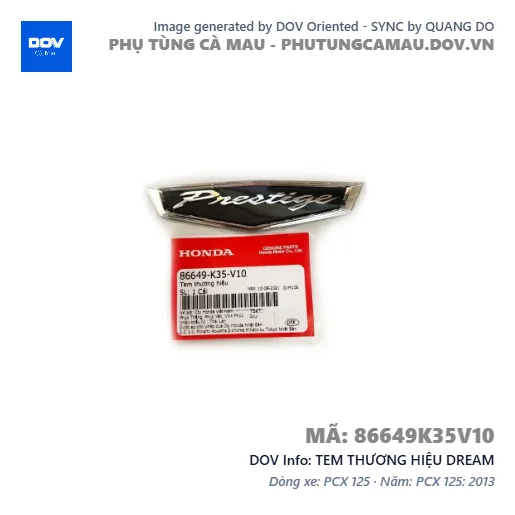 TEM THƯƠNG HIỆU DREAM — 86649K35V10