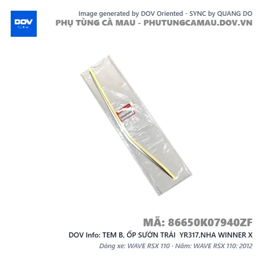 TEM B, ỐP SƯỜN TRÁI YR317,NHA WINNER X — 86650K07940ZF