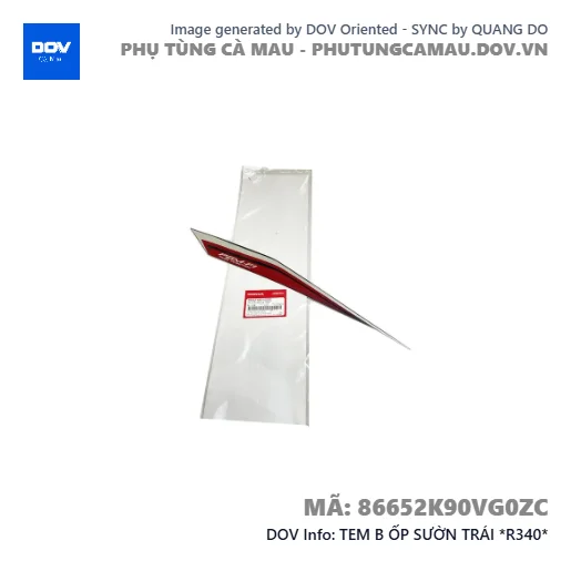 TEM B ỐP SƯỜN TRÁI *R340*  — 86652K90VG0ZC