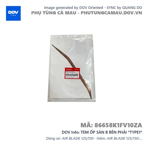 TEM ỐP SÀN B BÊN PHẢI *TYPE1*  — 86658K1FV10ZA