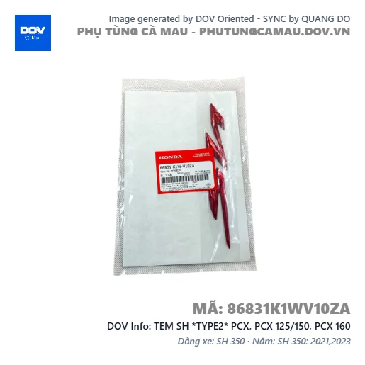 TEM SH *TYPE2* PCX, PCX 125/150, PCX 160 — 86831K1WV10ZA